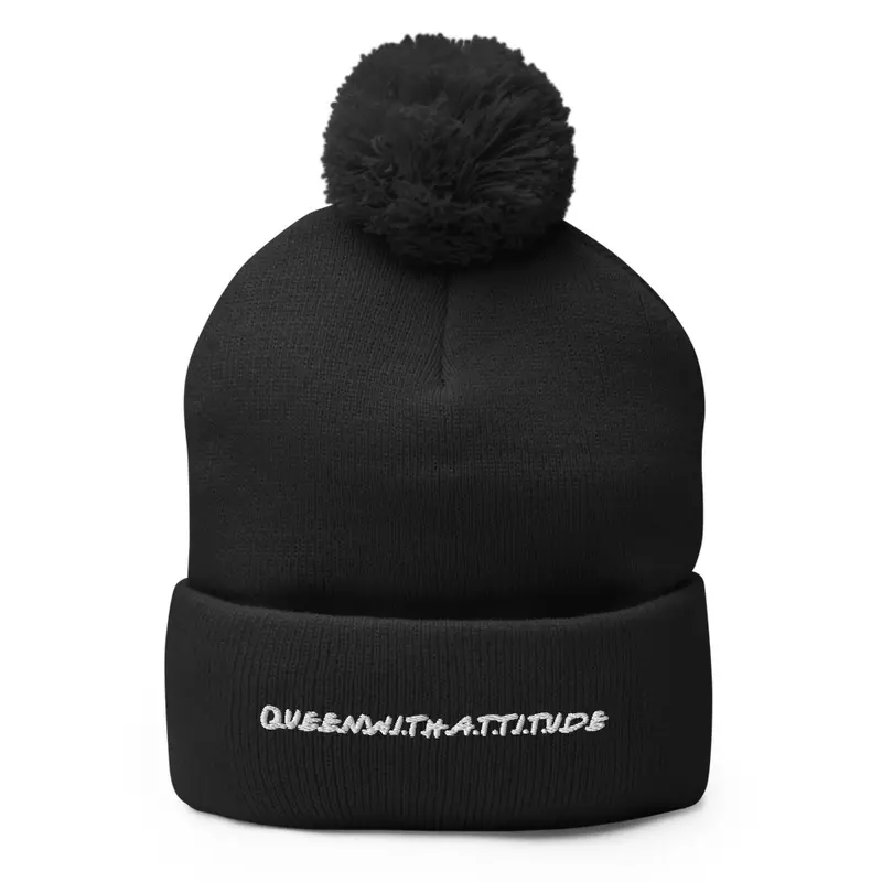 Queen With Attitude Pom Pom Knit Cap